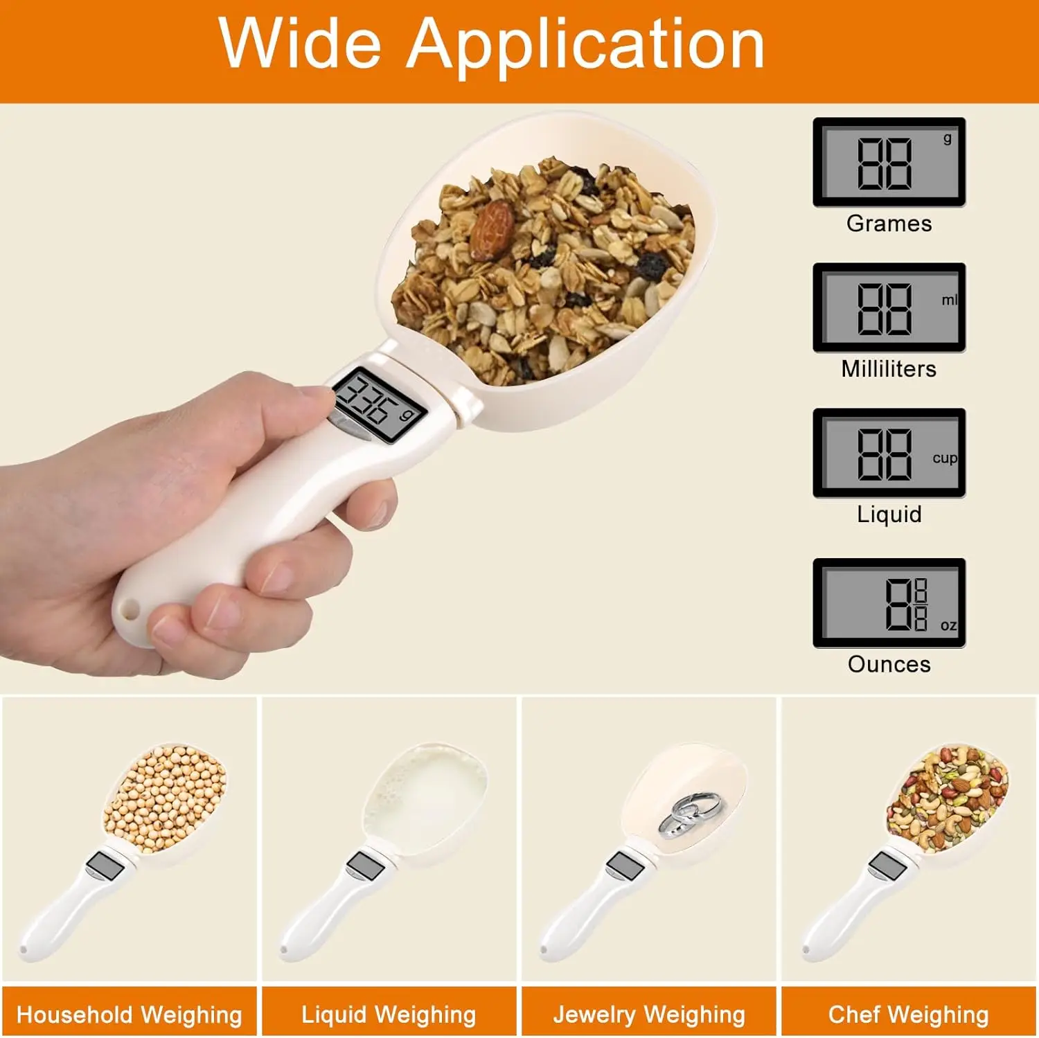 Pet Food Scale Digital Display Kitchen Scale LCD Electronic Precision Weighing Tool Dog Cat Feeding Food Measuring Spoon