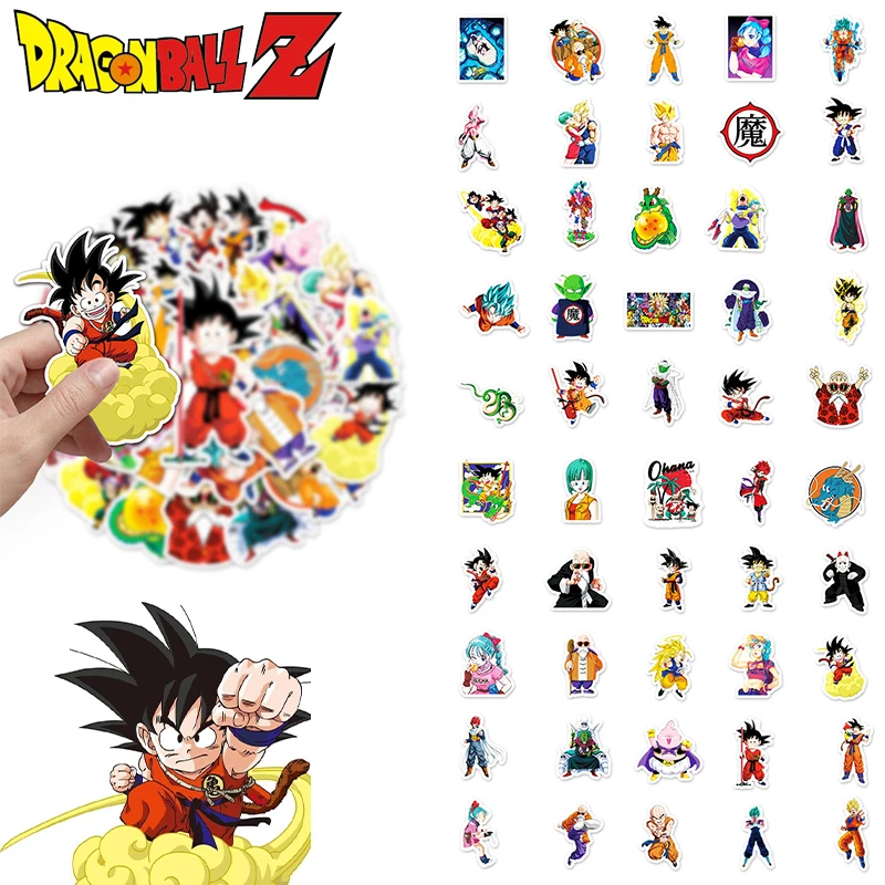 Pegatinas de Anime Dragon Ball Goku Super Saiyan para coche, Laptop,  mochila de PVC, almohadilla de calcomanía para el hogar, bicicleta, PS4,  calcomanía impermeable, 50 Uds.|Figuras de acción| - AliExpress