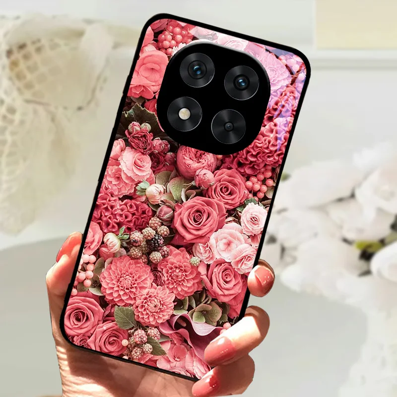 Cute Animal Tempered Glass Phone Case with Shockproof Bumper