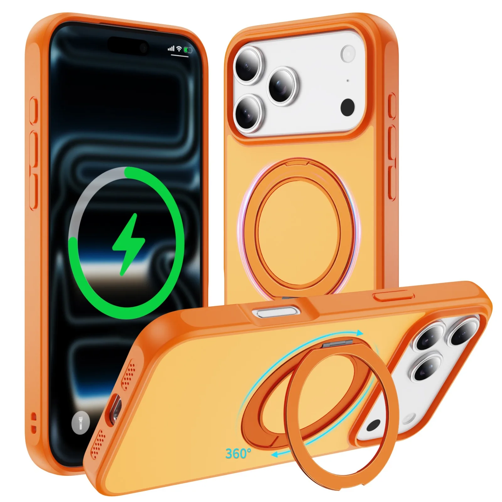 Dual Color Magnetic Stand Luxury Phone Case - Protective Hard Shell Cover