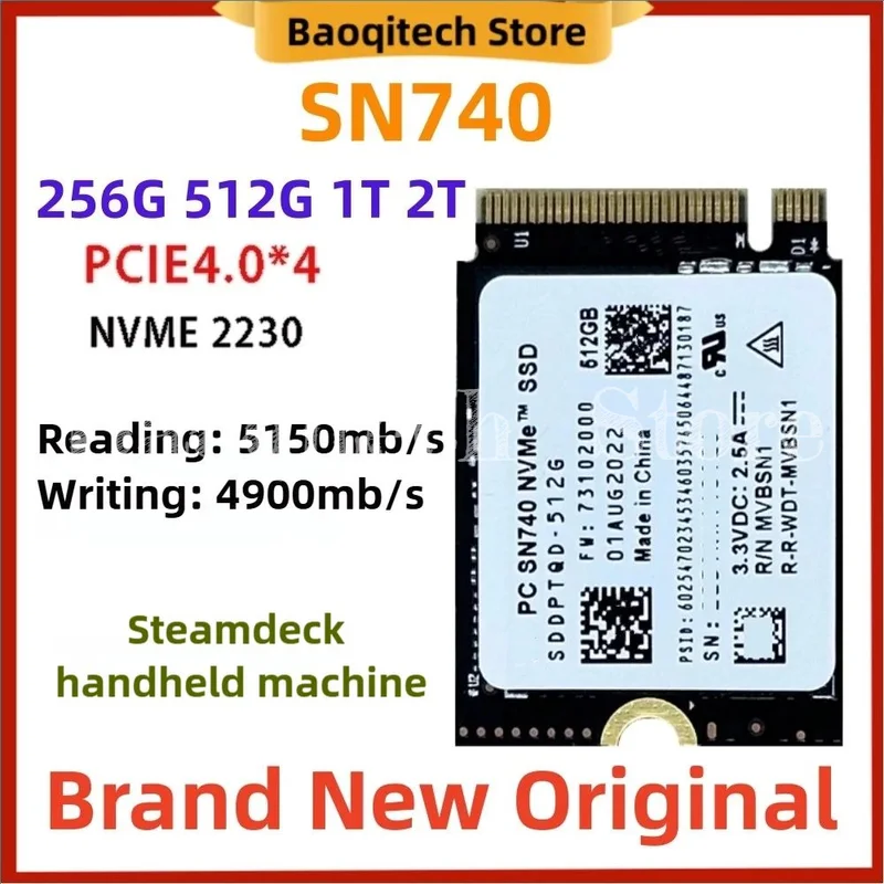 SN740 2TB 1TB 512GB 2256GB SSD M.2 2230 Gen4 PCIe 4.0 X4 NVMe