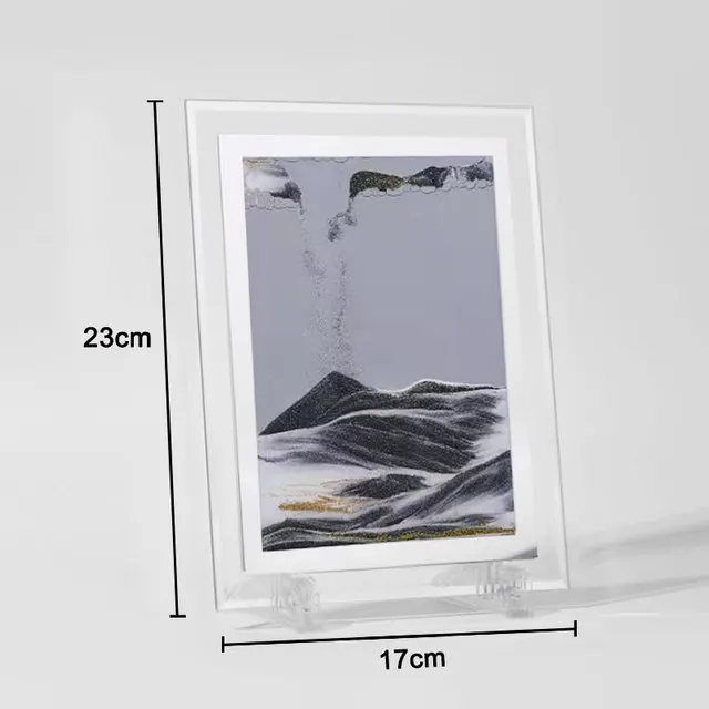 3D Quicksand Decor Picture Round Glass Moving Sand Art In Motion Display Flowing Sand Frame For Home Decor Hourglass Painting 