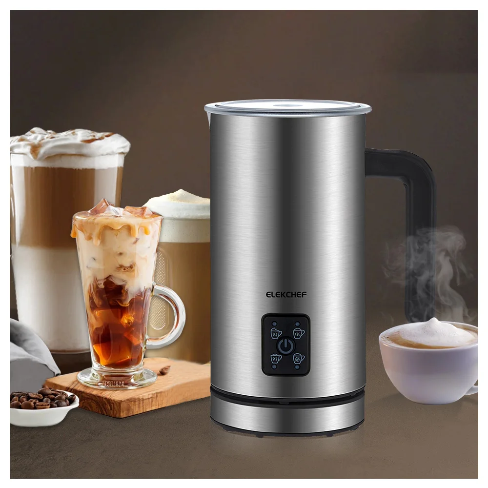 

Classic Milk Frother Electric Soft Foam Steamer Latte Cappuccino Automatic Warmer Modern Coffee Foamer Heater Hot Cold