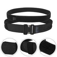 Tactical Double Belt Adjustable For-Velcro Inner And Outer Waist Belts Outdoor Military Hunting Double Layer Training Belt 1