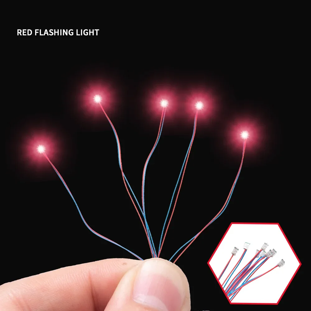 Pack of 5 Miniature Flashing LED Lamps with Pre-Soldered Micro Litz Leads