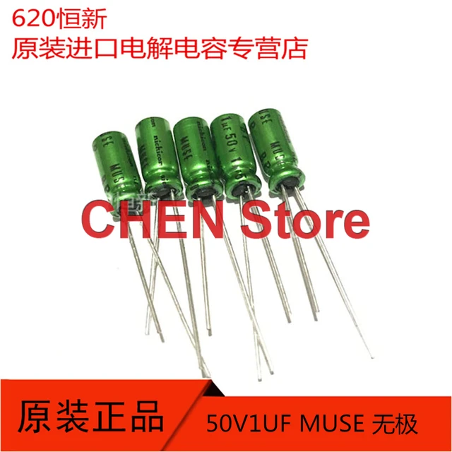 1PCS NICHICON MUSE BP ES 50V 0.47UF 1UF 2.2UF 3.3UF 4.7UF 10UF 22UF 33UF 47UF 100UF 220UF 330UF Non Polar HiFi Audio capacitor 50V1UF 5X11MM