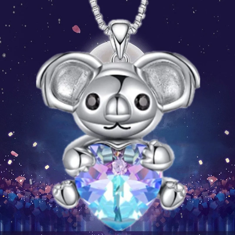 Meetmuse Collar De Koala Para Mujer, Plata De Ley 925, Anima