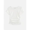 Women's ort Sve T-irt Summer New Sle Slim Fit Design Pleated ort Top round Ne Cotton 00% Sweatirt Hoodie
