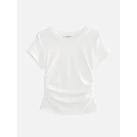 Women's ort Sve T-irt Summer New Sle Slim Fit Design Pleated ort Top round Ne Cotton 00% Sweatirt Hoodie