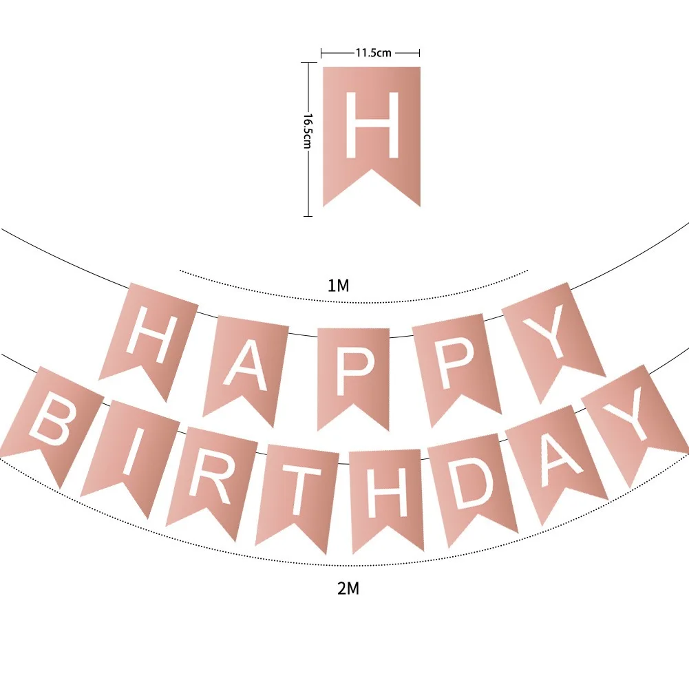 Birthday Banner Party Decorations 1set Happy Birthday Decoration Birthday Party Bunting Garland Baby Shower Supplies Paper Banner