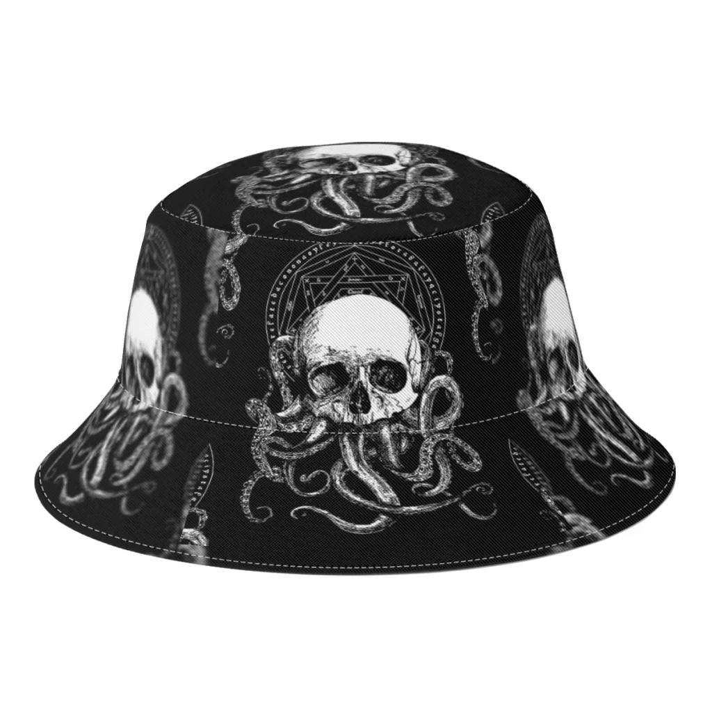 Summer-Unisex-Fashion-Bucket-Hats-Pieces-of-Cthulhu-Skull-Women-Men