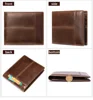 Men Wallets 100% Genuine Cow Leather RFID Anti-theft Short Leather Men Purse High Quality Luxury Brand Male's Wallet Card Holder 3