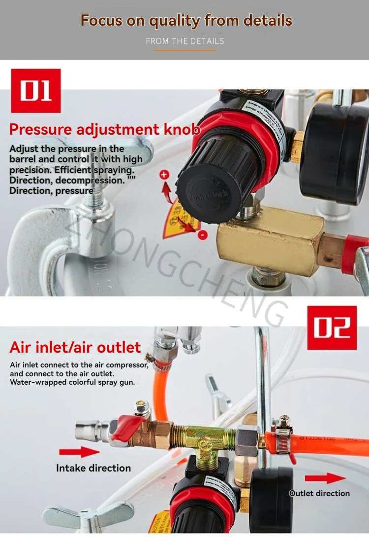 6-Hole Latex Paint 15L Spray Gun 2.0 3.0 4.0 Caliber Colorful Water Sand Paint I