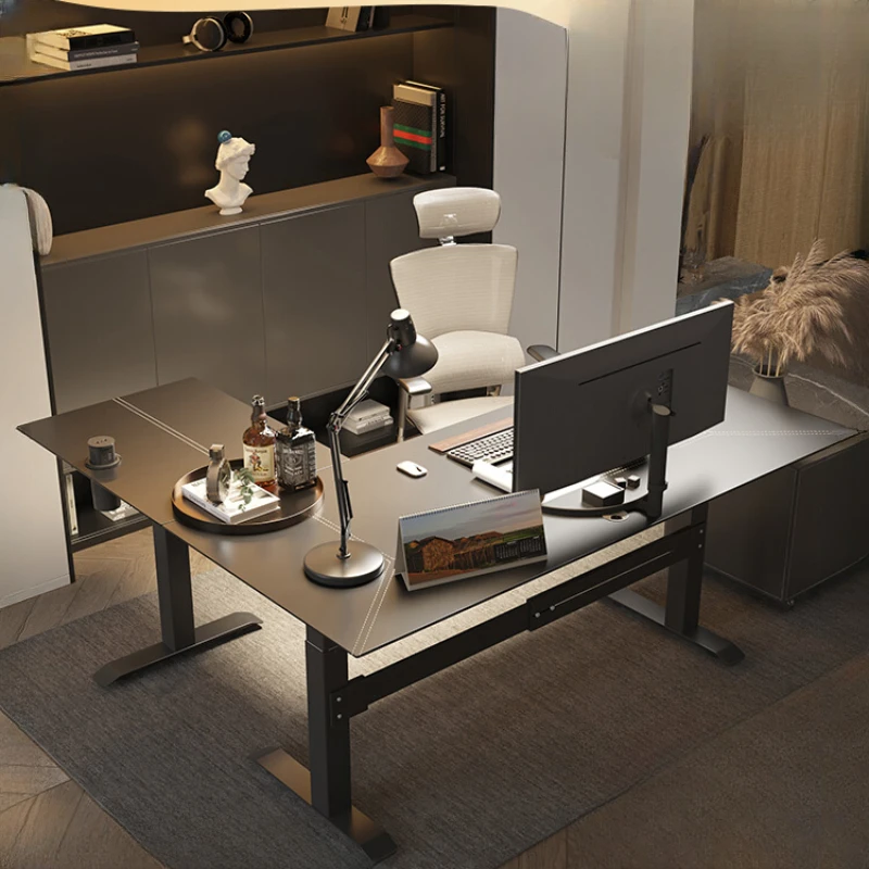 

Corner electric lifting computer desktop office desk L-shaped