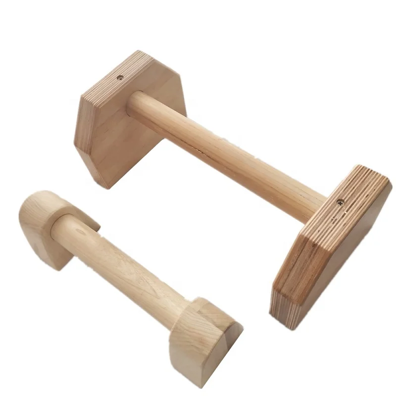 High Quality Manufacturer China Cheap Price Gym Fitness Equipment Dip Stands Wood Parallettes Wooden Push up Bar