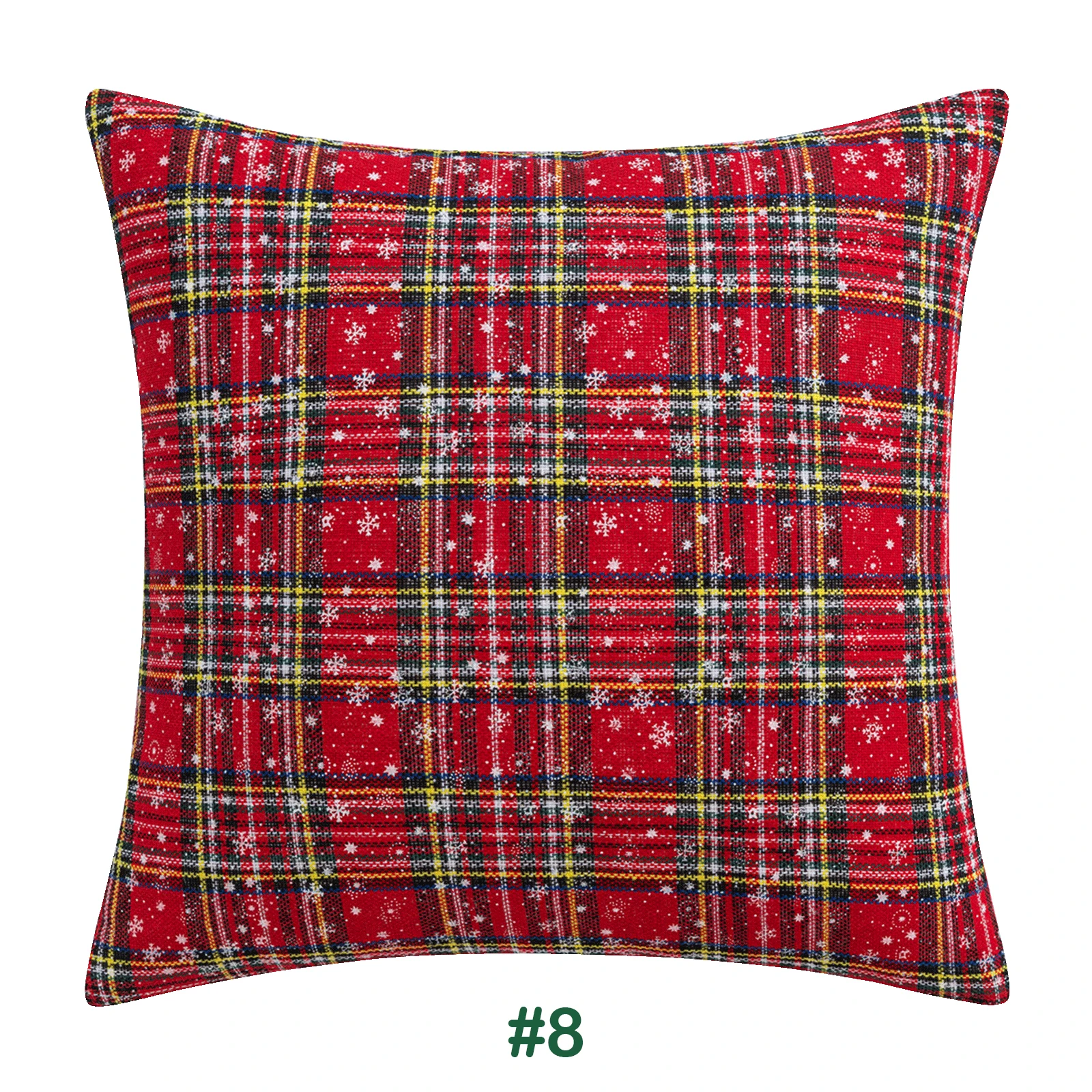 Set 4 Federe Per Cuscini Natalizie 45x45 Cm – Morbido Velluto Rosso Con Fiocchi Di Neve Per Decorazione Divano E Casa - 2