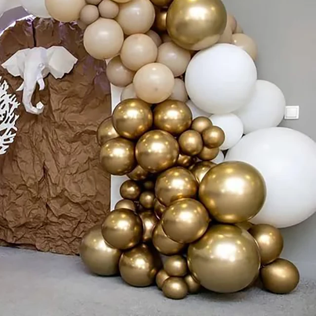 Ensemble de ballons en arc métallique chromé pour décoration, kit de  guirxiété pour fête préChristophe, mariage