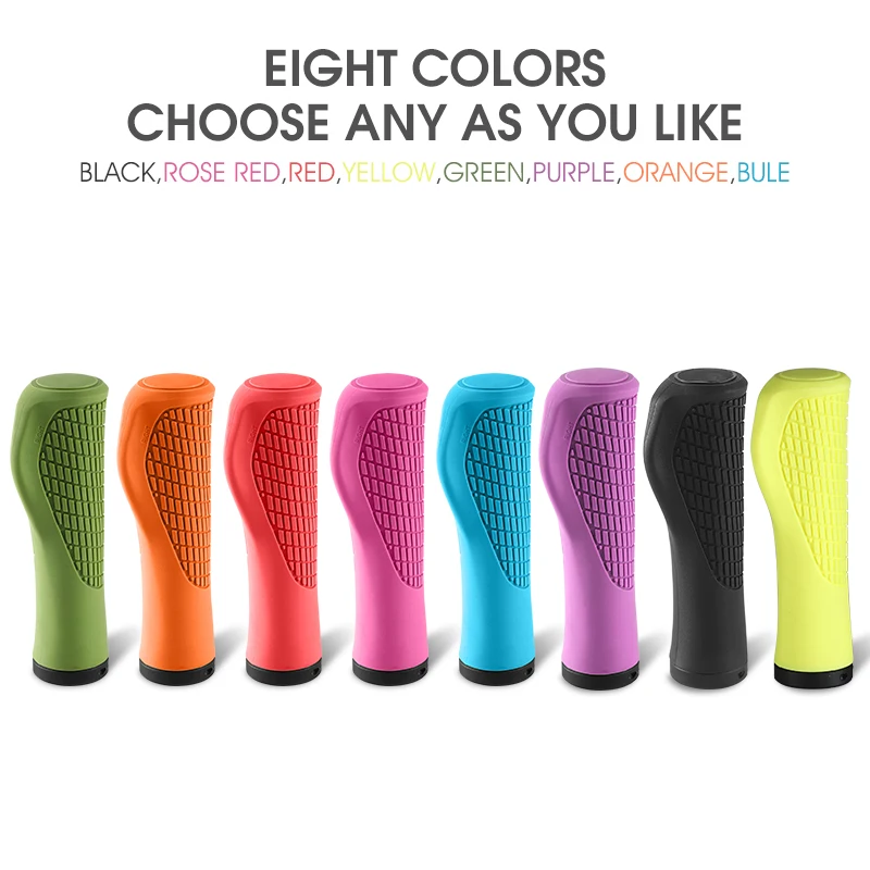 Bicycle Rubber Handlebar Grip 1 Pair Anti-slip Ergonomic