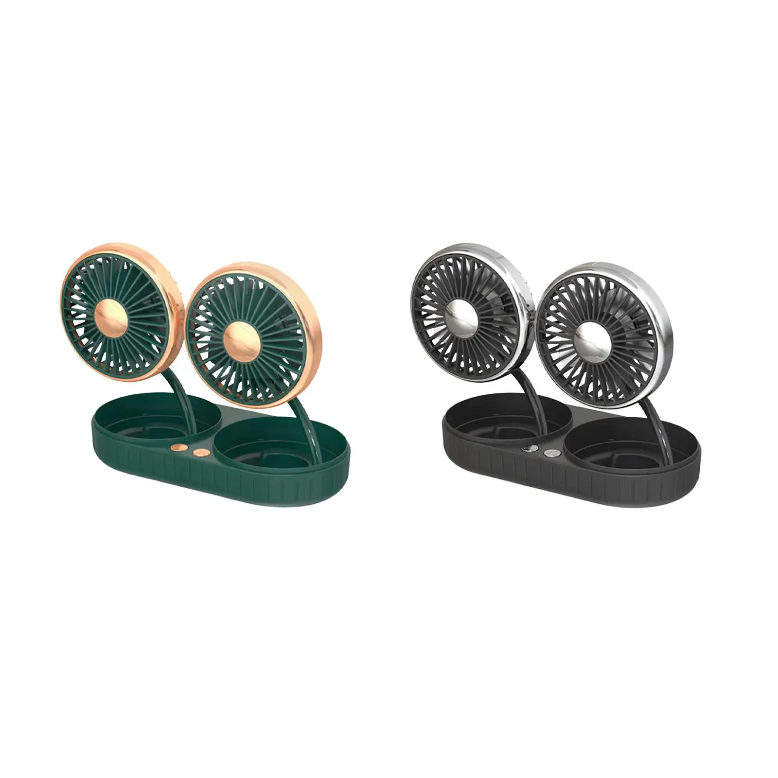 

Vehicle Fan Double Head Auto Cooling Fan Accessories Durable Lightweight Strong Wind AntiSlip Car Cooling Fan for Dashboard
