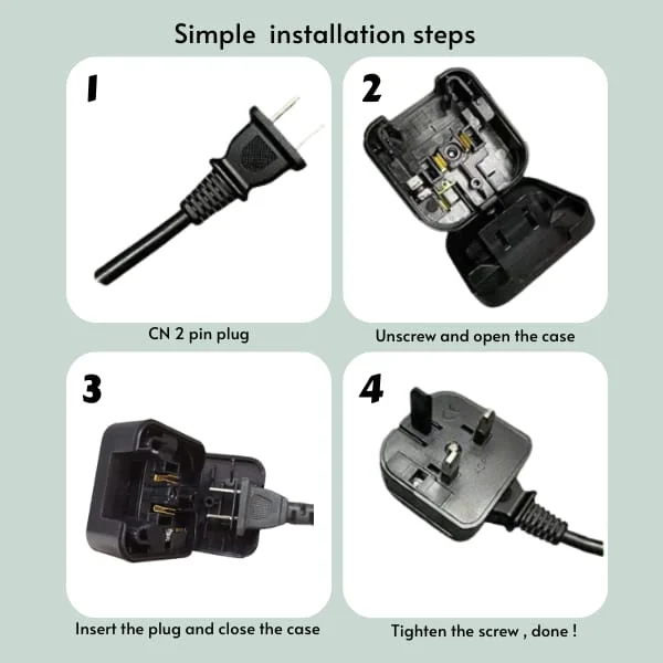UK Travel Adapter with Fuse / US/EU/AU to UK Plug Adapter / Travel China To Malaysia Plug with fuse