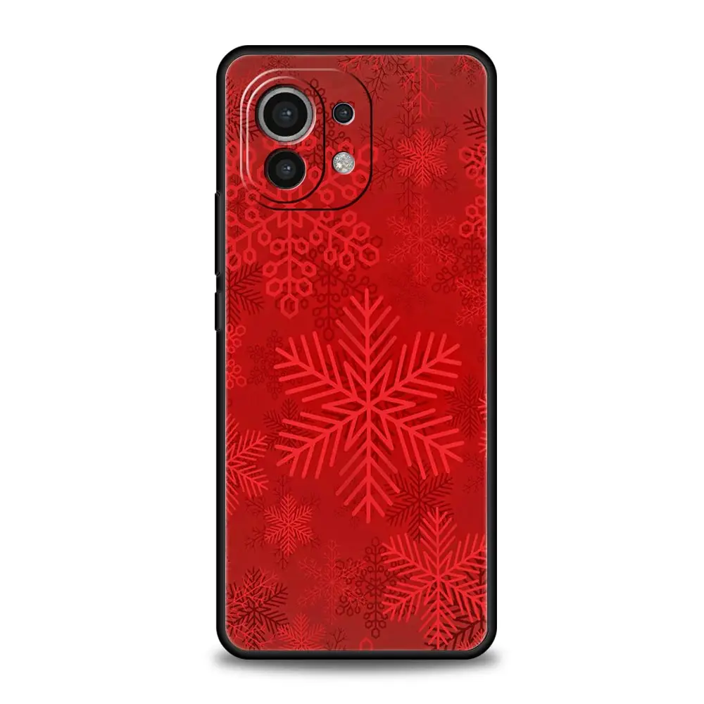 Christmas Graphic Printed Silicone Black Phone Case - Festive Holiday Design Cover