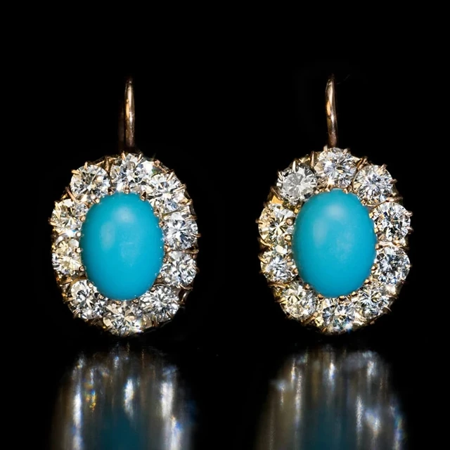 Trendy Women Earrings 4 Colors Delicate Gold Color Inlay Natural Stone Hook Dangle Earrings for Women Wedding Engagement Jewelry 009