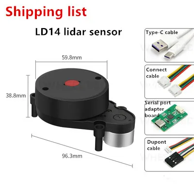 LDROBOT LD06 LD19 LD14 LD14P laser radar Lidar D200 kit D300 kit Range measurement indoor and outdoor SLAM mapping ROS1 and ROS2