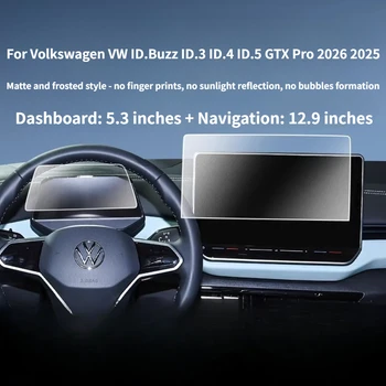 Pellicola Protettiva in Vetro Temperato Opaco per Schermo di Navigazione GPS, Accessori per Volkswagen ID.Buzz ID.3 ID.4 ID.5 GTX Pro 2026 2025