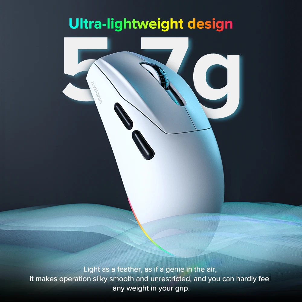 KYSONA M660 Wireless Gaming Mouse Bluetooth Mice Ergonomic 57g Lightweight 1KHz Polling Rate 24000DPI For Laptop PC gaming mouse wireless gaming mouse