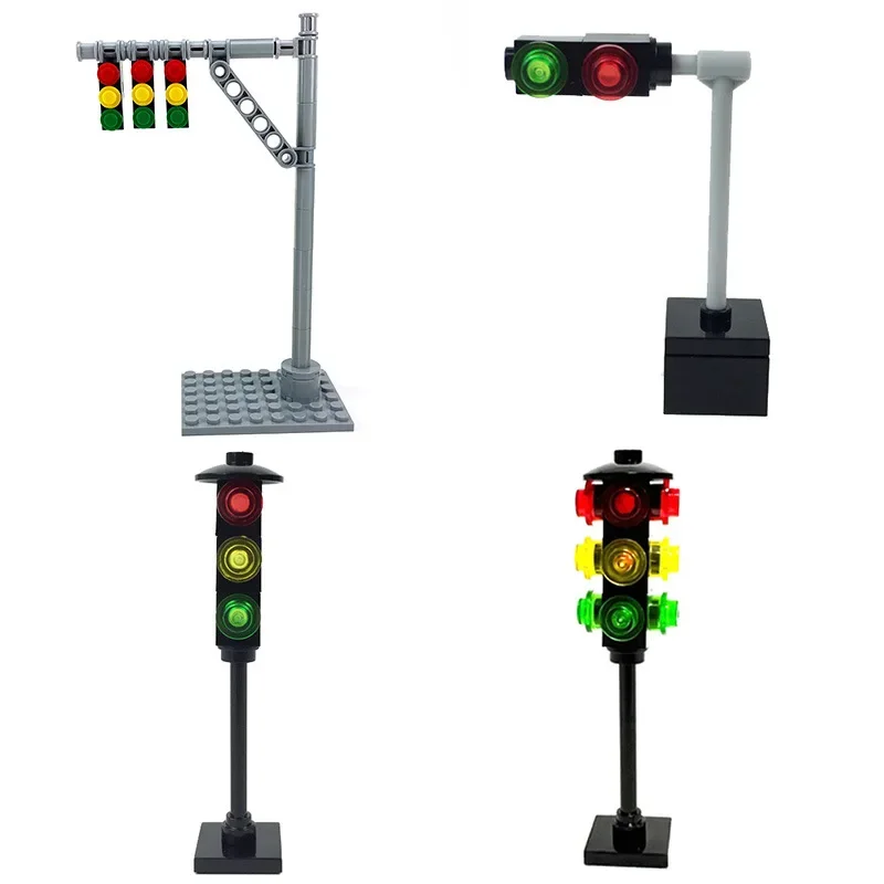 

Детали строительного блока MOC фонарь для улицы, игрушка-комбинация светофора