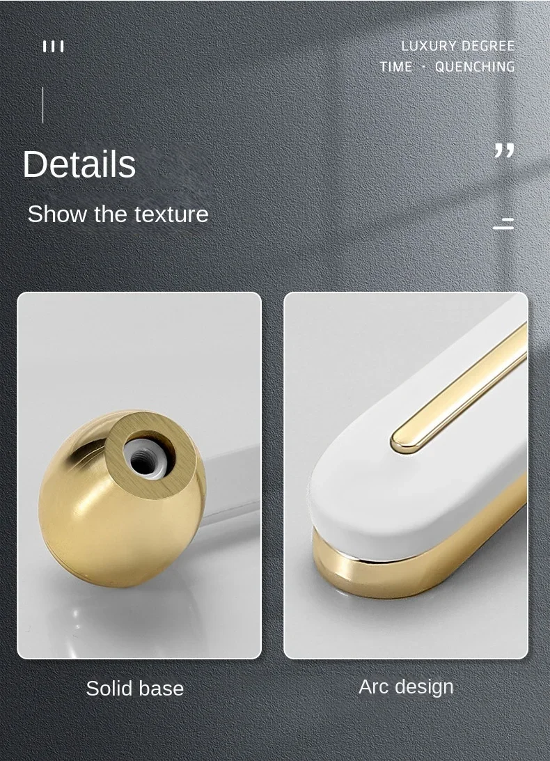Description Picture 5 of itemGolden Cabinet Door Handle Cabinet Drawer Handle Modern Simple White Bright Gold Light Luxury Cabinet Single Hole Handle