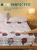 1 Simple modern Plant Flower Rose printed matte Fitted Sheet, bedroom printed bed cover, bedding (excluding pillowcases) 3
