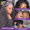13x6 Human Hair Wig HD Lace Frontal Human Hair Wigs For Women Cheap 30 40 Inch Loose Deep Wave Curly Brazilian Choice Black 3