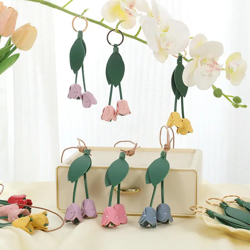 DIY Handmade Tulip Keychain Floral Bag Pendant Gift Accessories for Women Starter Kit
