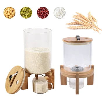 Flour and Cereal Container 5L/7.5L Rice Dispenser Creative Glass Food Storage Container for Kitchen Organization 4