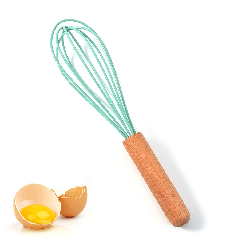 

Wood Handle Egg Beater Silicone Egg Whisk Manual Cream Butter Whisk Egg Mixer Stirrer Butter Blender Kitchen Accessorie Egg Tool