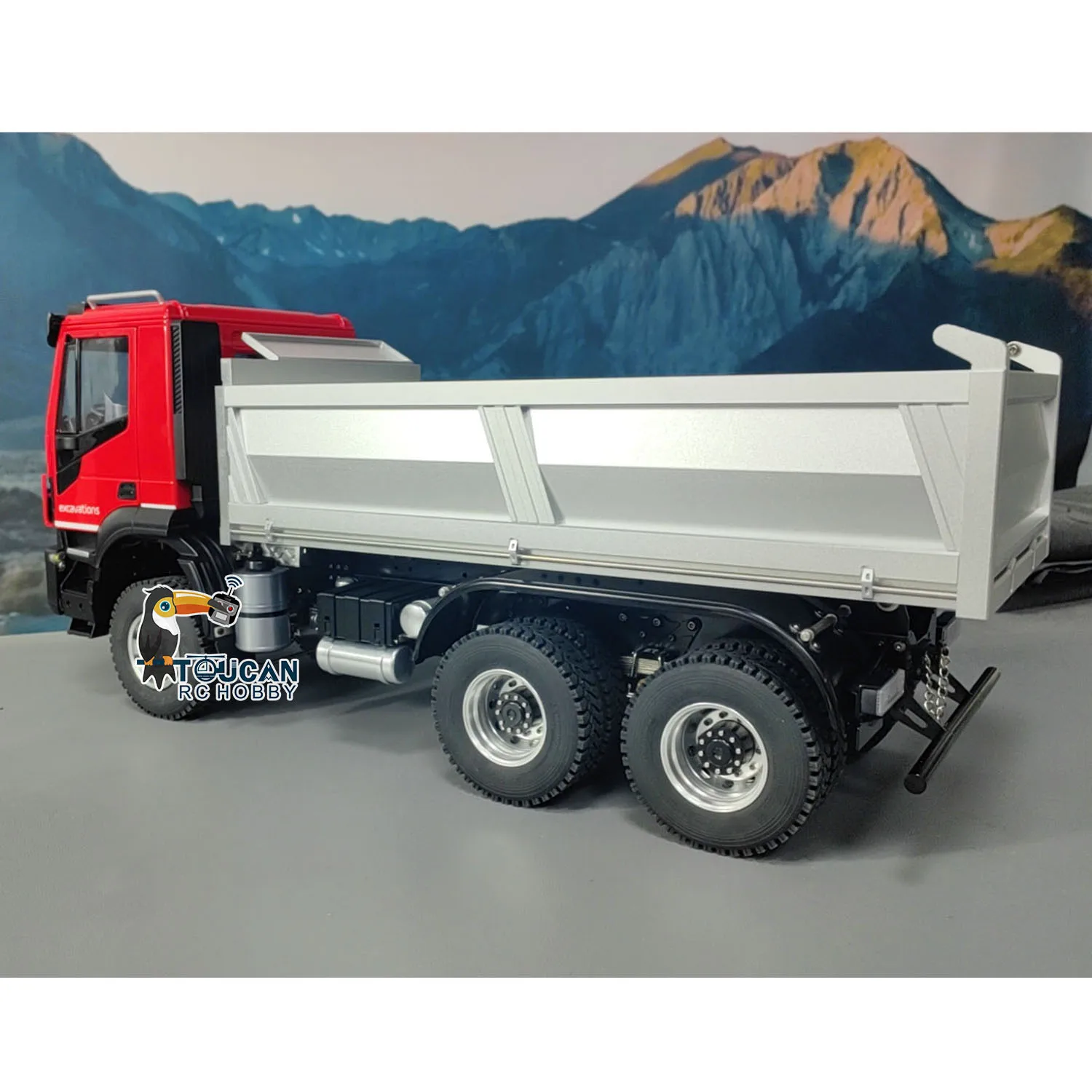 Toy 1/14 6x6 Hydraulic RC Metal Dump Truck Remote Control Tipper Dumper Cars Model 2-speed Gearbox Light Sound Systems TH23356 4