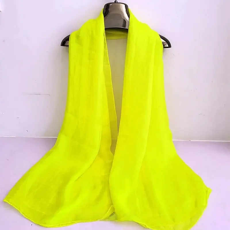 Elegant Red Silk Chiffon Scarf - Women's Fashionable Spring Autumn Shawl
