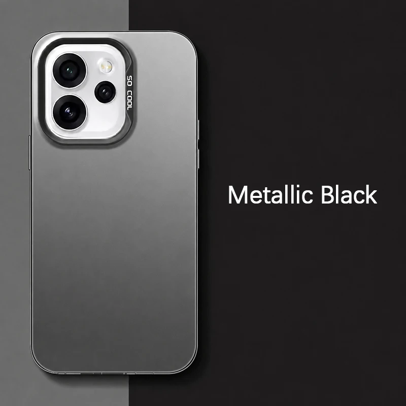 Enhanced Matte Shockproof Phone Case with Metallic Texture - Hard Armor Back Cover