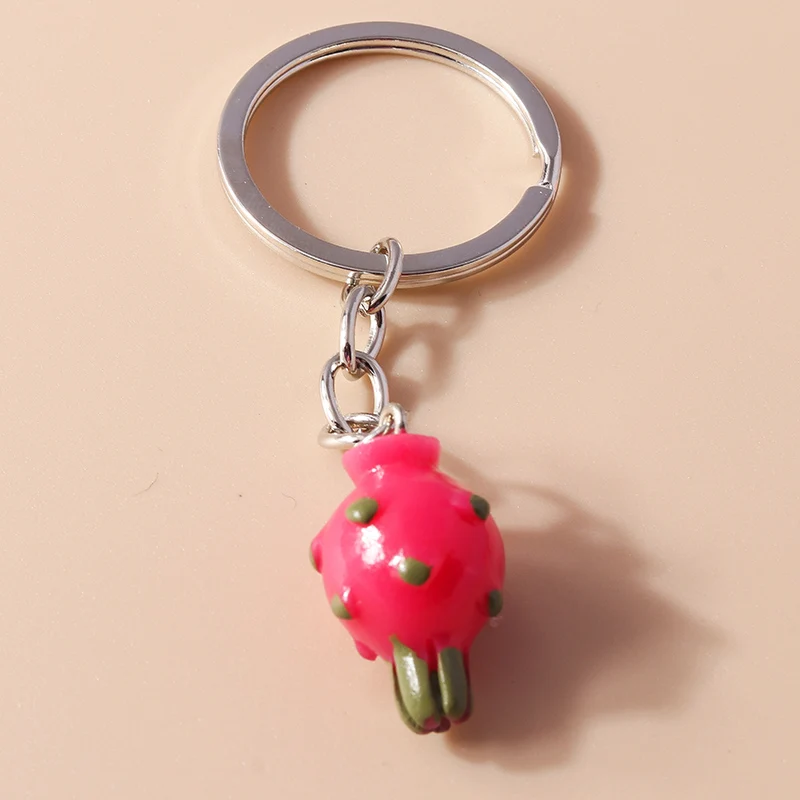 Bella Resina Frutta Pitaya Charms Portachiavi Souvenir Regali Per Donna Uomo Auto Chiave Borsa Pendenti Portachiavi Accessori Fai Da Te