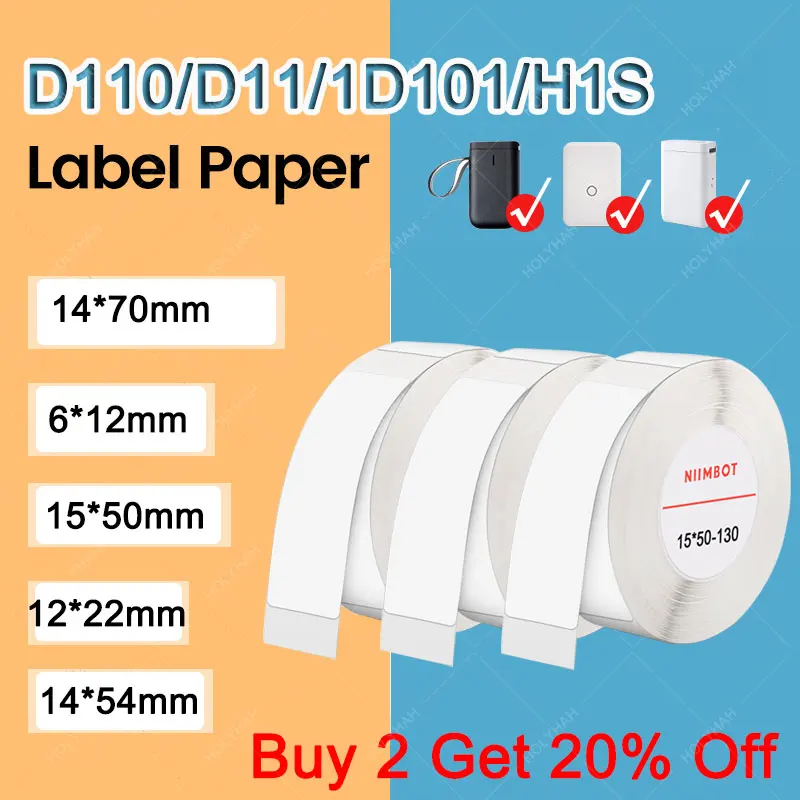 Niimbot D11 D110 Offical Label Sticker Paper Rolls Various sizes of