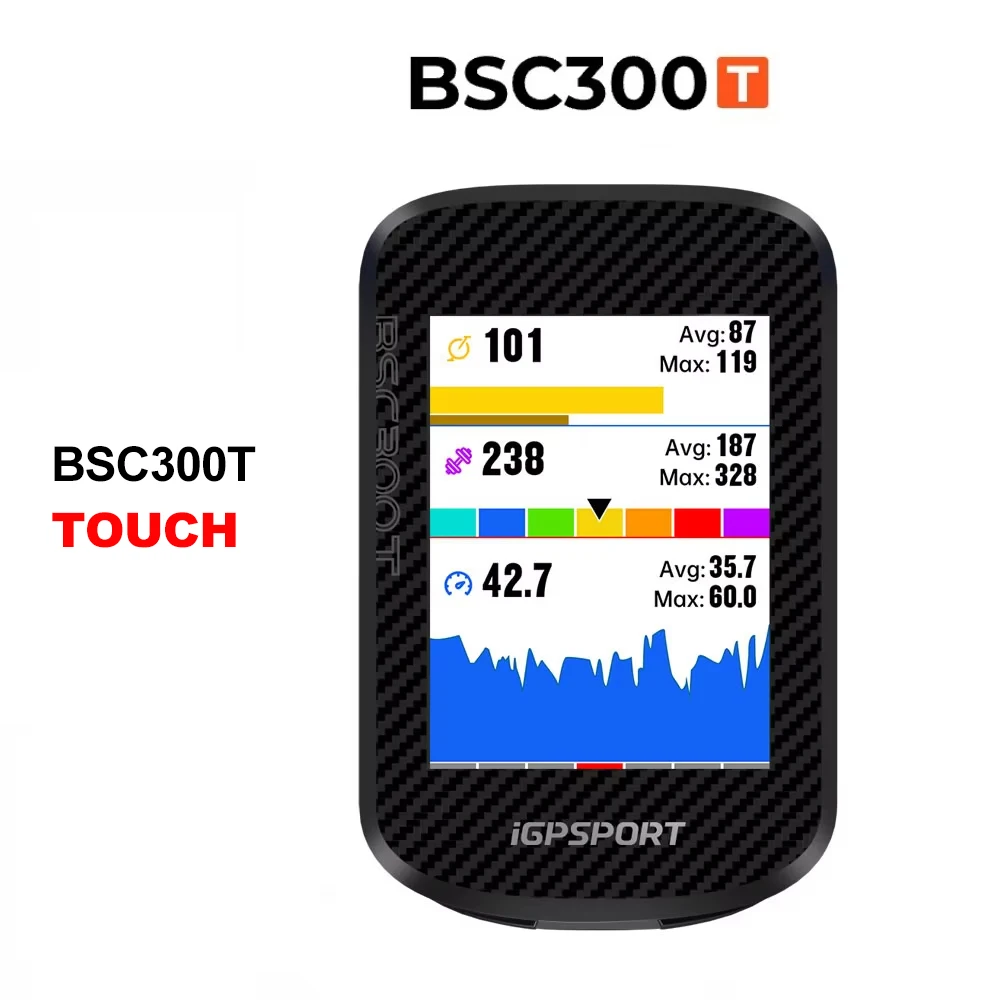 iGPSPORT BSC300T 터치스크린 GPS 자전거 컴퓨터 글로벌 컬러풀 맵 내비게이션 무선 사이클링 컴퓨터