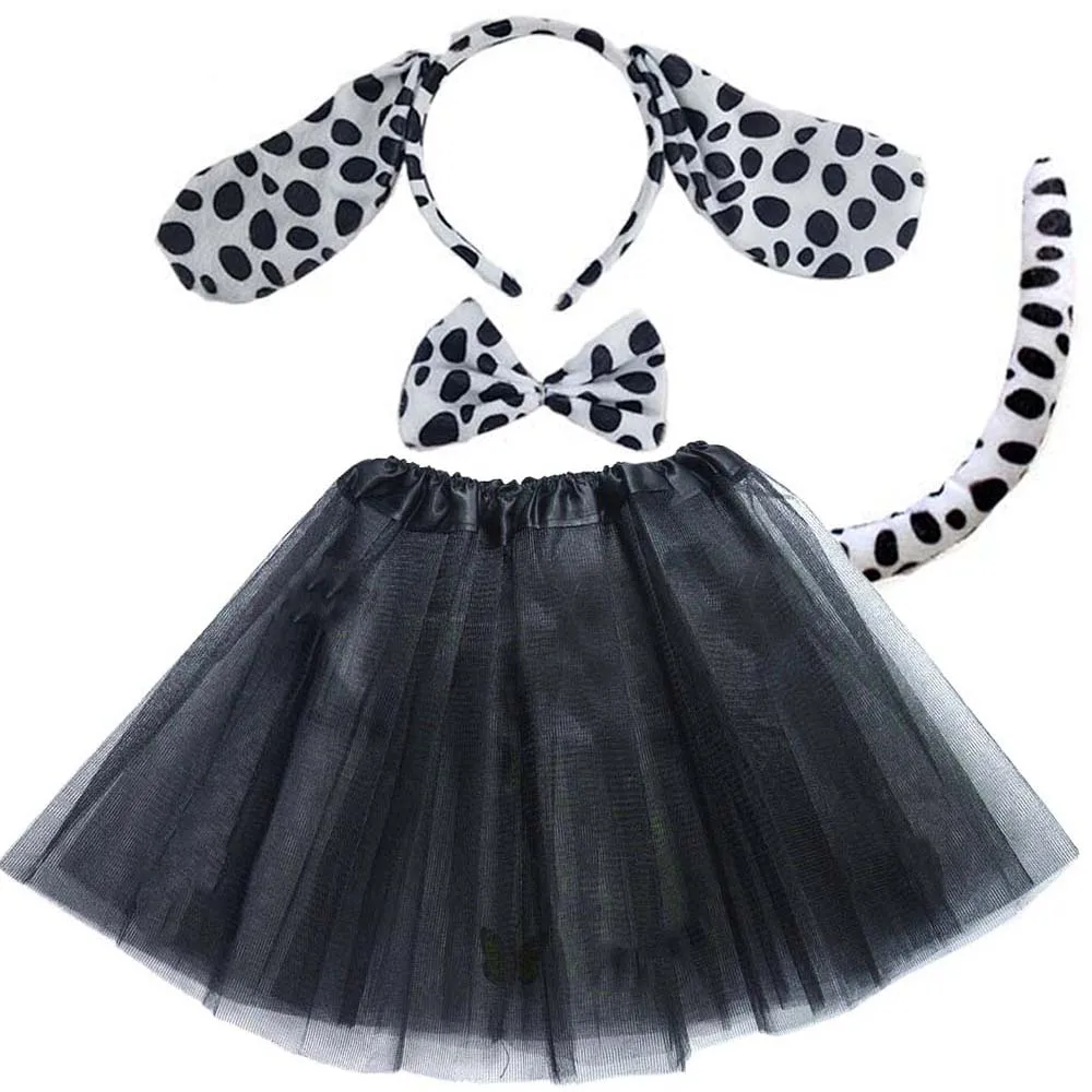 Dalmatian Black Dog Ear Costume Party Cosplay Set Costumes For Kids