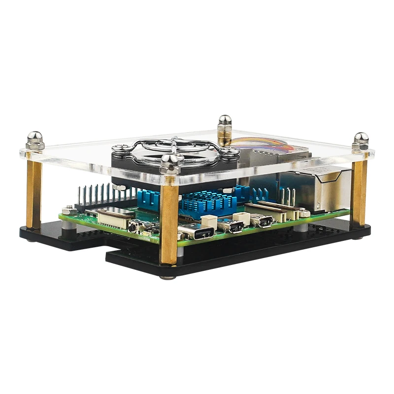 Raspberry Pi 5 Acrylic Case 1-5 Layer Transparent Enclosure PWN Cooling Fan Stac