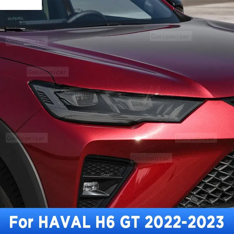 

Car Headlight Tint Anti-Scratch Smoked Black Protective Film Self Healing TPU Stickers For HAVAL H6 GT 2022 2023 Accessories