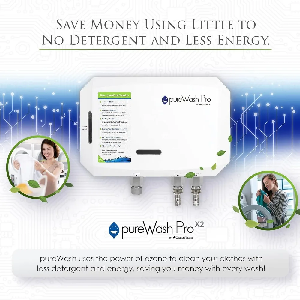 pureWash Pro X2 Detergent-Less Laundry System - Ozone Generator for Washing Machines 3