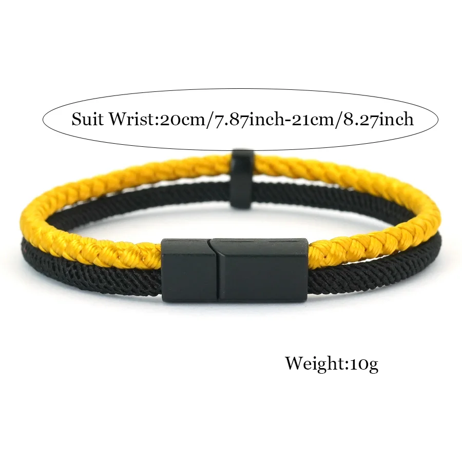 Bicolor Keel String Wrap Bracelet For Men