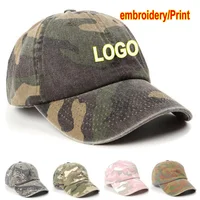 Custom Logo Camouflage Washed Cotton Baseball Cap Men Denim Outdoor Camping Snapback Caps Sunscreen Sun Hat casquette gorras 1