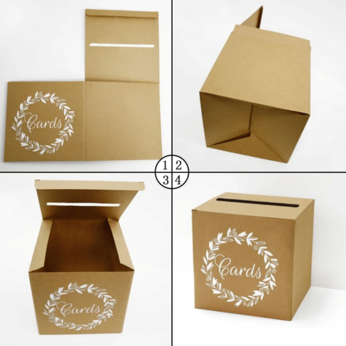 Kraft Card Box Wedding Favors Box Cardboard Receiving Money Holder Wedding Reception Birthday 1PC