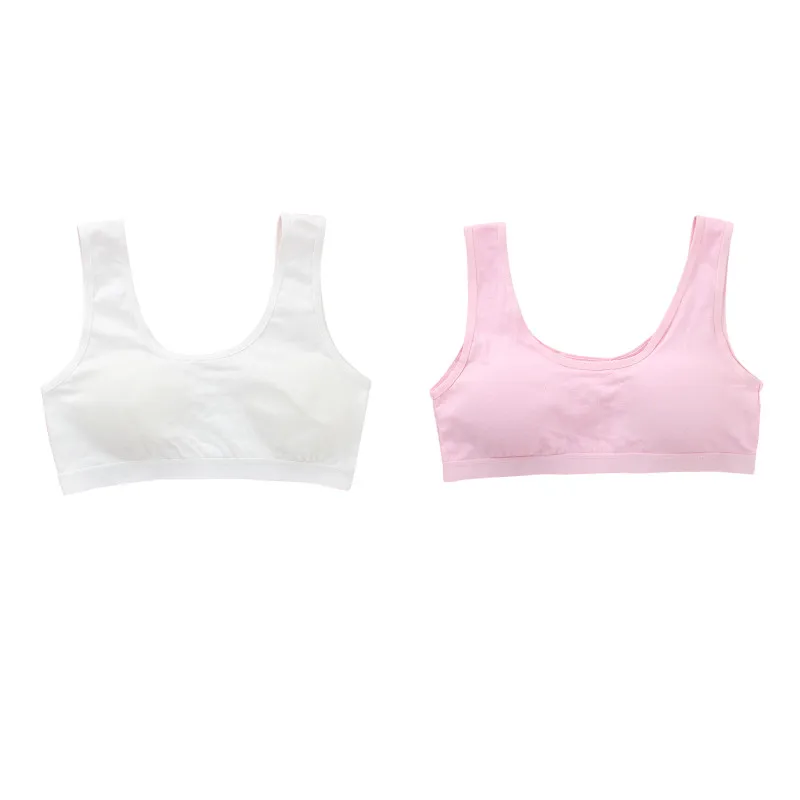 2pcs/lot Children Girls Bras Solid Color Young Girls Underwear Wireless  Small Training Puberty Bras Undergarment Clothes - Training Bras -  AliExpress